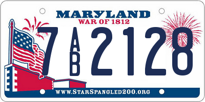 MD license plate 7AB2128
