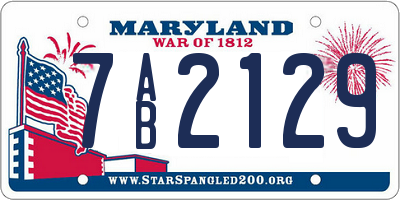 MD license plate 7AB2129