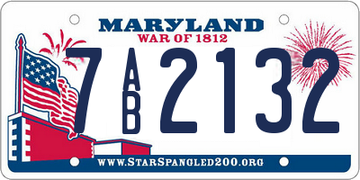 MD license plate 7AB2132
