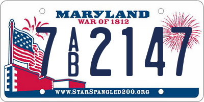 MD license plate 7AB2147