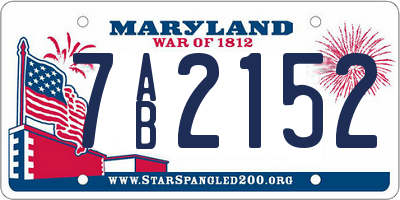 MD license plate 7AB2152