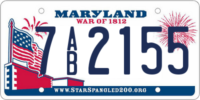 MD license plate 7AB2155