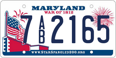 MD license plate 7AB2165