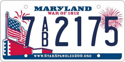 MD license plate 7AB2175
