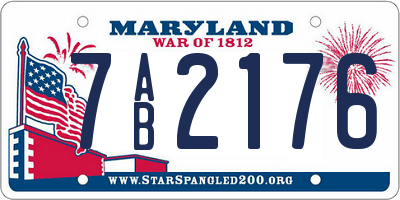 MD license plate 7AB2176