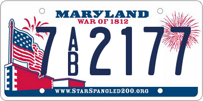 MD license plate 7AB2177