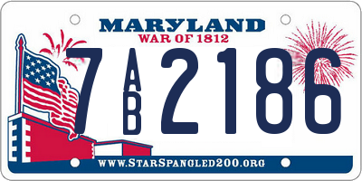 MD license plate 7AB2186