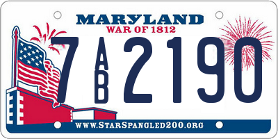 MD license plate 7AB2190
