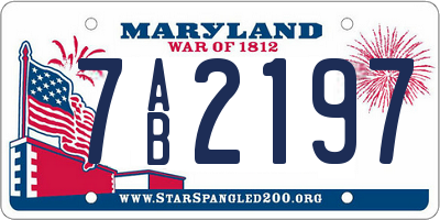 MD license plate 7AB2197