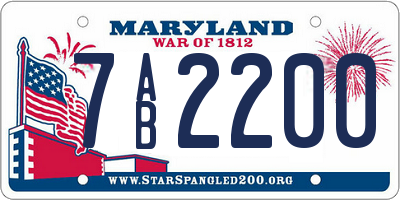 MD license plate 7AB2200