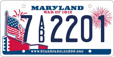 MD license plate 7AB2201