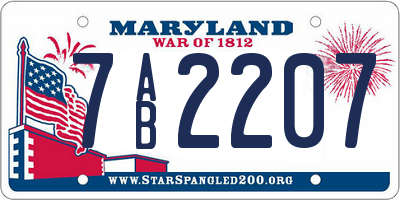 MD license plate 7AB2207