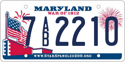 MD license plate 7AB2210