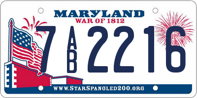 MD license plate 7AB2216