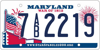 MD license plate 7AB2219