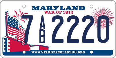 MD license plate 7AB2220