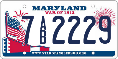 MD license plate 7AB2229