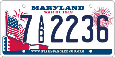 MD license plate 7AB2236