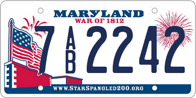MD license plate 7AB2242