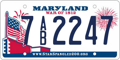 MD license plate 7AB2247
