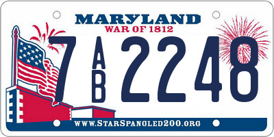 MD license plate 7AB2248