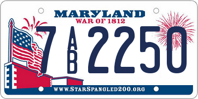 MD license plate 7AB2250