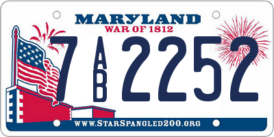 MD license plate 7AB2252