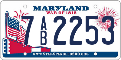 MD license plate 7AB2253