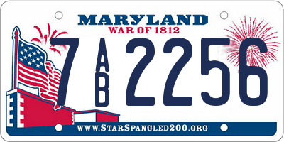 MD license plate 7AB2256