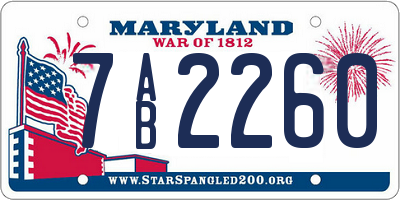 MD license plate 7AB2260