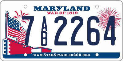 MD license plate 7AB2264