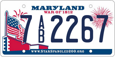 MD license plate 7AB2267