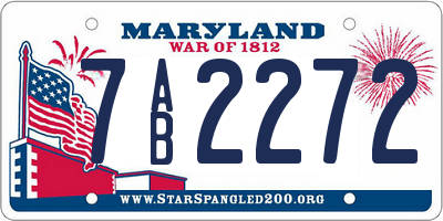 MD license plate 7AB2272