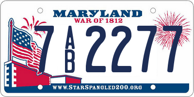 MD license plate 7AB2277
