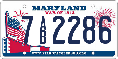 MD license plate 7AB2286