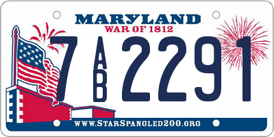 MD license plate 7AB2291