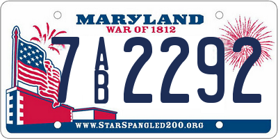 MD license plate 7AB2292