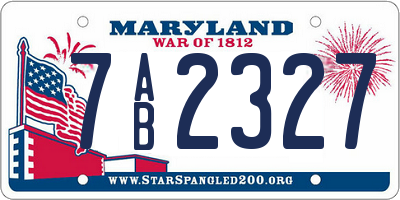MD license plate 7AB2327