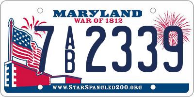 MD license plate 7AB2339