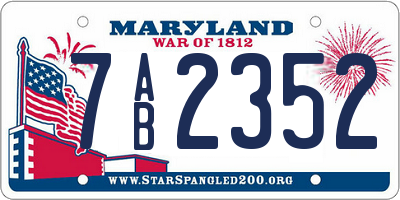 MD license plate 7AB2352