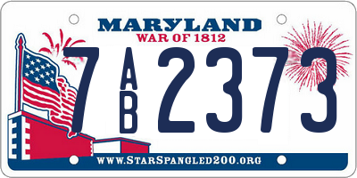 MD license plate 7AB2373