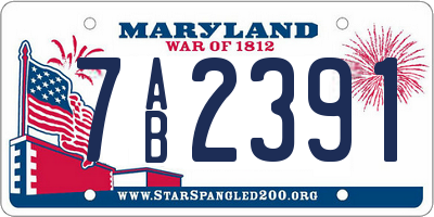 MD license plate 7AB2391