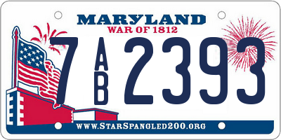 MD license plate 7AB2393