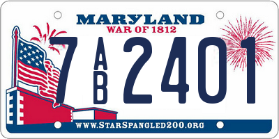 MD license plate 7AB2401
