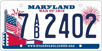 MD license plate 7AB2402