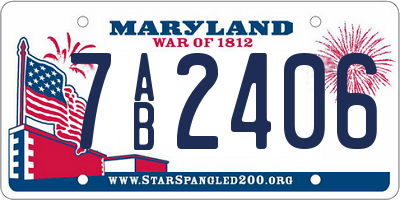 MD license plate 7AB2406
