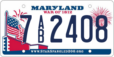 MD license plate 7AB2408