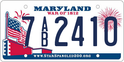 MD license plate 7AB2410