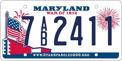 MD license plate 7AB2411