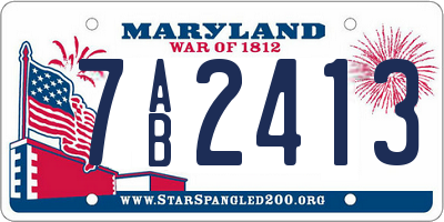 MD license plate 7AB2413